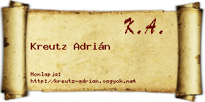 Kreutz Adrián névjegykártya