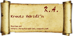 Kreutz Adrián névjegykártya